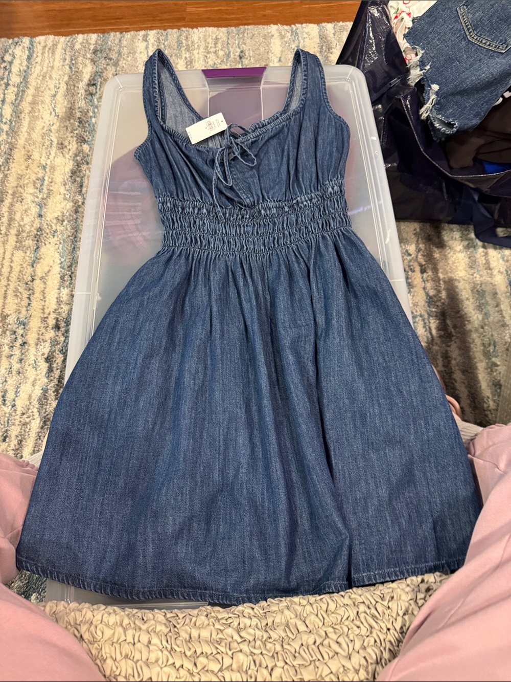 Smocked Waist Sundress - Blue
